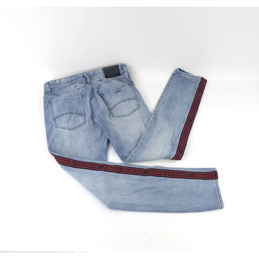 A/X J13 Slim Jeans light wash with Armani Exchange on the sides men's size 31